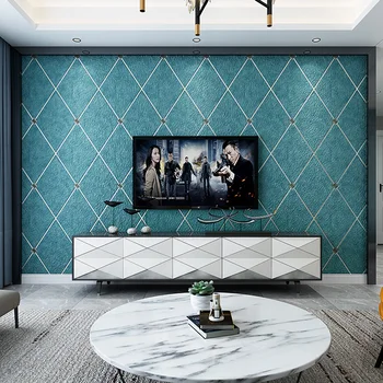  Nordic Luxury Diamond Tapety Modrá Žltá Obývacia Izba, Spálňa Moderný Minimalistický Módne High-end Jelenice Velvet