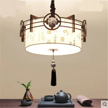  Nová Čínska Prívesok Svetlá obývacia izba, spálňa štúdia izba jedáleň lampa kolo stručné retro kovaného prívesok lampa LU818386
