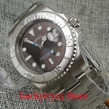  PARNIS Luxusné Šaty Sapphire Crystal Muži Mechanické Náramkové hodinky MIYOTA 8215 Duševné Náramok Dátum Diaplay Jednosmerný Rámu