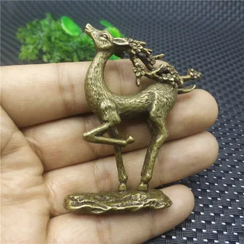  Pevné brass plachých zvierat socha mosadze, medi rezbárstvo jeleň v jeleň zen jeleň medi ornament feng shui darček