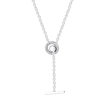  Pripraviť Kruhu Logo T-bar Srdce Náhrdelník Fit Pôvodné Európske Charms Mincový Striebro Náhrdelník Pre Ženy DIY Módne Šperky