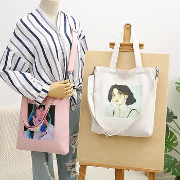  PURFAYCreative Tlač Plátno ženy taška cez rameno Kabelky Handričkou Tote Bag Bavlna Nakupovanie Eco Opakovane Taška cez Rameno Shopper Tašky