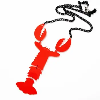  Red Lobster Náhrdelník Prívesok Pre Ženy Akryl Cool Osobnosti Módne Šperky Príslušenstvo
