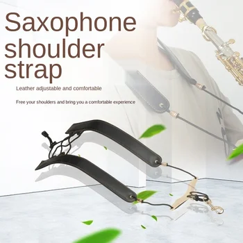  Saxofón krku kožené skladacia kožené ramenný popruh hudobný nástroj 2021 nové Saxofón krku