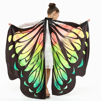  Sexy Motýlích Krídel Šály, pre Deti, Dievčatá Fantázie Víla Pixie Kostým-Krídla pre Dieťa Brušného Tanca Motýlích Krídel