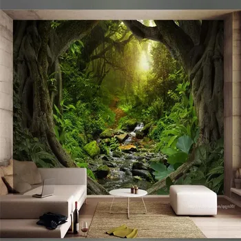  Tajomný les stream scenérie 3d pozadia na stenu špecializujúca sa na výrobu tapety maľby vlastné domáce stenu