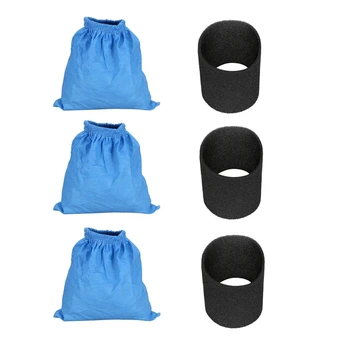  Textilné Filtračné vrecká na Mokré A Suché Penový Filter Pre Karcher MV1 WD1 WD2 WD3 Vysávač Časti