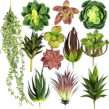  Umelé Succulents Unpotted - Rôzne Realistické Falošné Sukulentných Rastlín pre Domova, Kancelárie -12 Pack