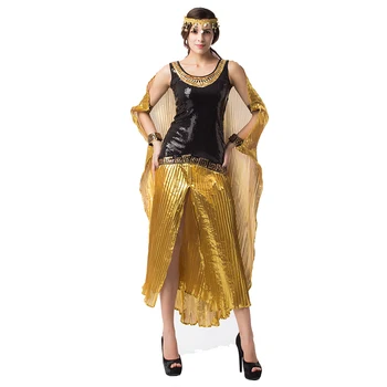  UTMEON DELUXE Sequined Kleopatra Cosplay Kostým pre Dospelých Žien Halloween Kostým Sexy Kostýmy Egyptských