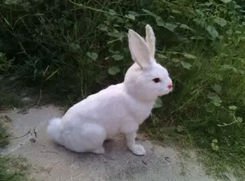  veľký kreatívny simulácia králik model plastická a kožušiny white rabbit bábika darček 43x40cm a182