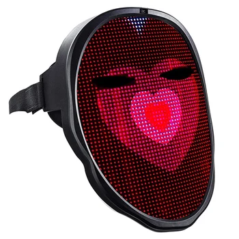  Vianočné Full-Farebné LED Tvár-Zmena Žiariace Maska APP Riadenie DIY Svieti Maska Pre Festival DJ Party Dekorácie