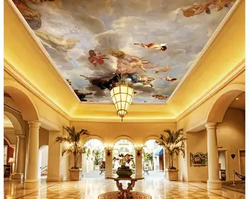  Vlastné 3d strop tapety Európskom štýle luxusnú atmosféru nástenné ozdoby zenith maľby nástenné maľby, tapety