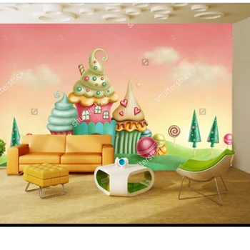  Vlastné abstraktných de parede infantil.dom z fantasy torte, 3D fantasy tapety pre detské izby steny v obývacej izbe