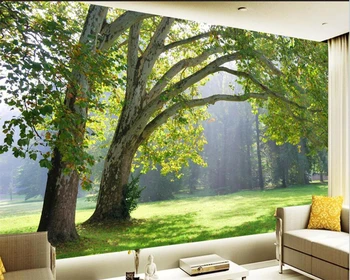  Vlastné tapetu 3d čerstvé prírodné scenérie lesy veľké stromy lesa krásu maľby obývacia izba, spálňa, TV joj, dekorácie