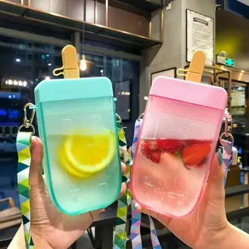  Vonkajšie Priehľadné Šťavy Pitnej Hrnček Fľaša Na Vodu Slamy Pohár Plastové Popsicle