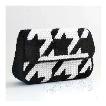  Čierna a biela zebra kabelka výšivky auta HOBBY ručné remeselné nastaviť Háčkovanie pletenia, vyšívania supplie