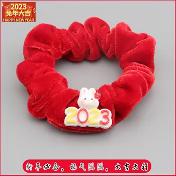  Čínsky Nový Rok bunny vlasové ozdoby,ktoré je vhodné pre overseas Chinese kúpiť，červená čelenka symbolizuje šťastie