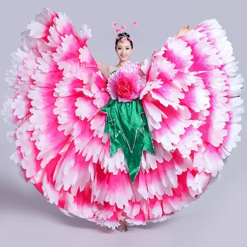  Španielsky Flamenco Šaty, Kostým Tanečné Šaty, Sukne Petal Šaty, Sukne Žena španielsky Bullfight Tanečný Zbor Dlhé Šaty, DL6131