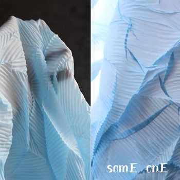  Žalúzie Skladaný Textílie Sky Blue Miyake je Záhyby DIY Arts Maľovanie Svadobné Pozadí Dekor Nohavice Šaty Šaty Návrhára Textílie