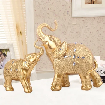  Živica Remesiel Thajsko Slon Zlato Ornament Slon Domov Vstup TV Kabinet Zvierat Ozdoby, Dekorácie